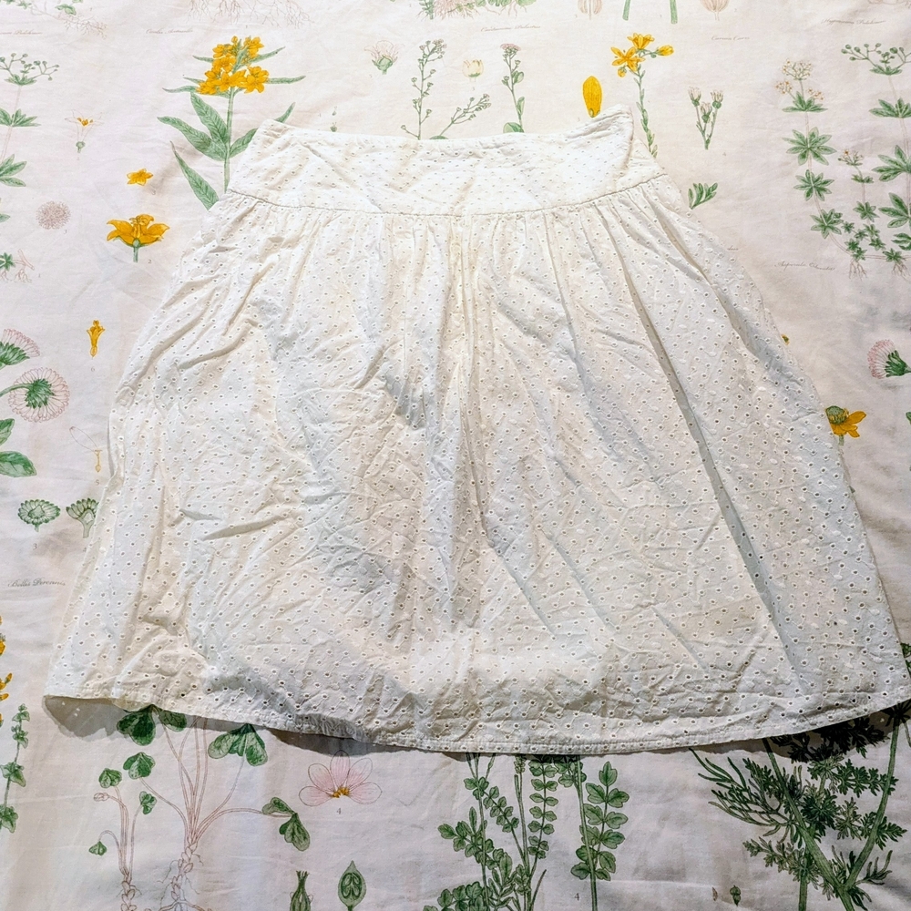 Jones Wear White Eyelet A-Line Skirt
